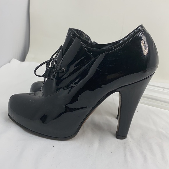 Moschino Sz 36.5 Black Patent Leather Heel Oxfords - Picture 5 of 15